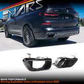 Gloss Black Replacement Exhaust Muffler Tips for BMW X5 G05 X6 G06 X7 G07 M Sport Bumper bar